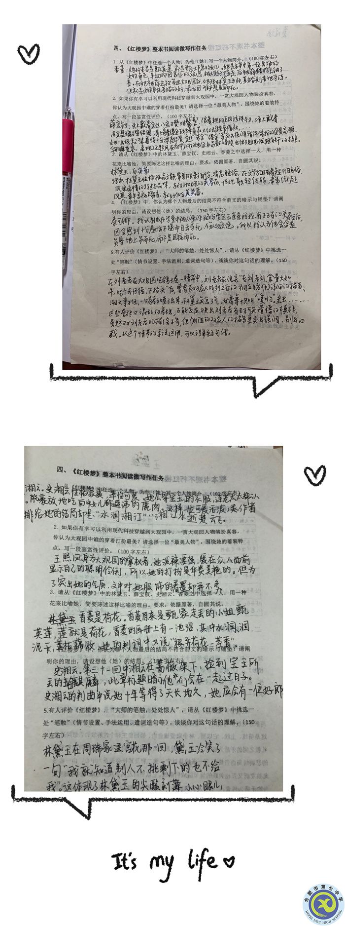 學生關(guān)于《紅樓夢》的“微寫作”任務.jpg